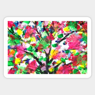 Happy Tree Abstract by Jan Marvin Sticker